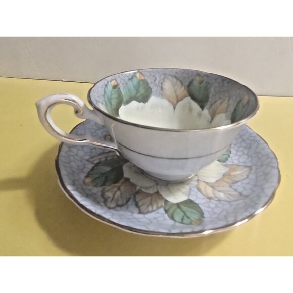 Vintage Tuscan England Gardenia Hand Painted Teacup and Saucer - Picture 2 of 14